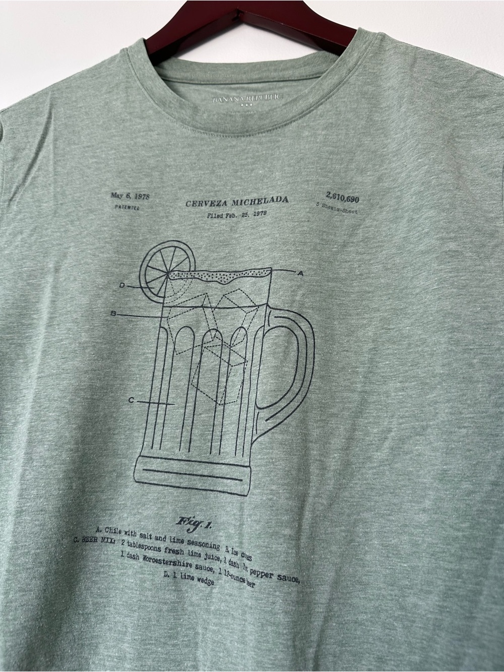 Banana Republic Mint Green Cerveza Michelada Graphic Tee